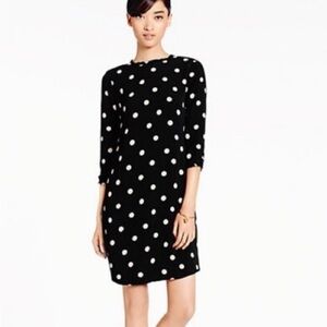 Kate Spade Black & White Dizzy Polka Dot Shift Mini Dress Size 0